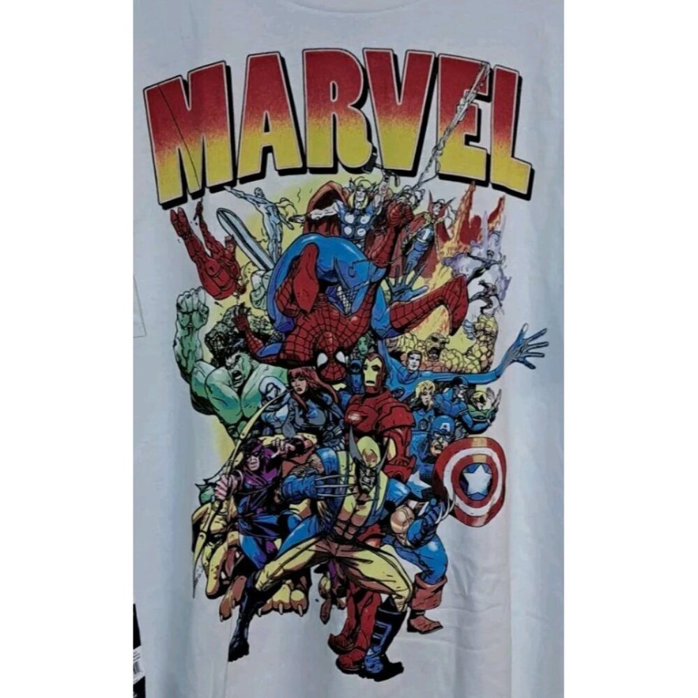 Marvel Mens XXL White T-Shirt 50x32 New With Tags